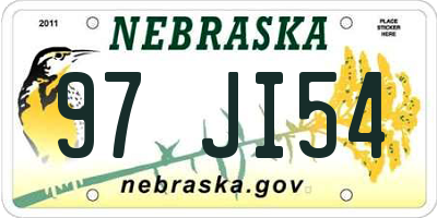 NE license plate 97JI54