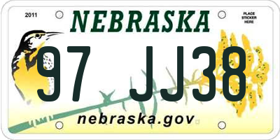 NE license plate 97JJ38