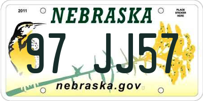 NE license plate 97JJ57