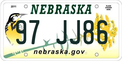 NE license plate 97JJ86