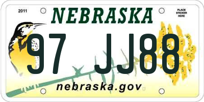 NE license plate 97JJ88