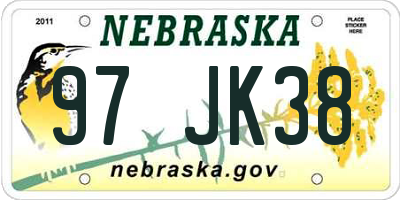 NE license plate 97JK38