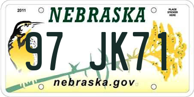 NE license plate 97JK71
