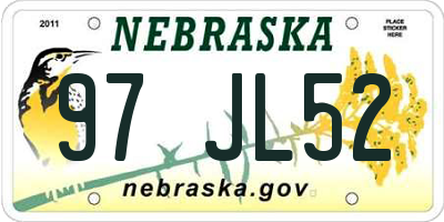 NE license plate 97JL52
