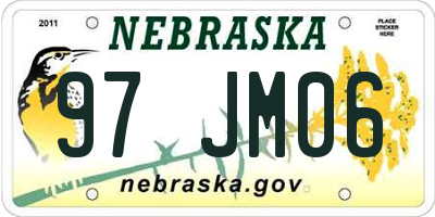 NE license plate 97JM06