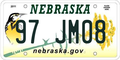 NE license plate 97JM08