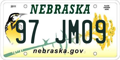 NE license plate 97JM09
