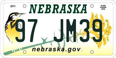 NE license plate 97JM39