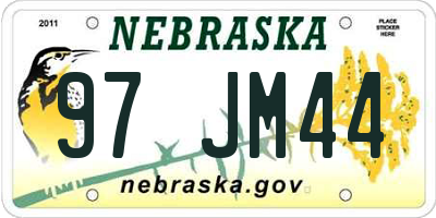 NE license plate 97JM44