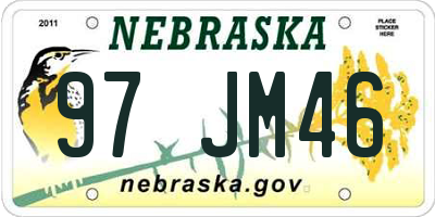 NE license plate 97JM46