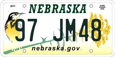 NE license plate 97JM48