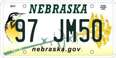 NE license plate 97JM50