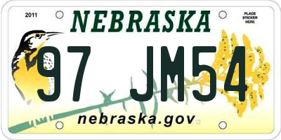 NE license plate 97JM54