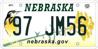 NE license plate 97JM56