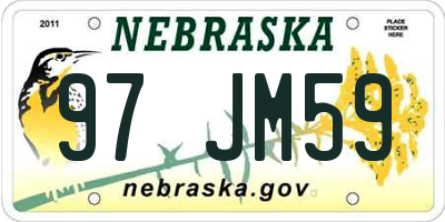 NE license plate 97JM59
