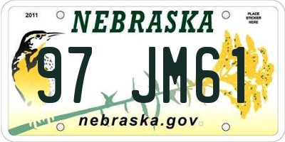 NE license plate 97JM61