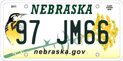 NE license plate 97JM66