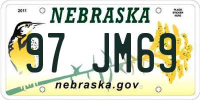 NE license plate 97JM69