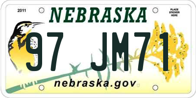NE license plate 97JM71