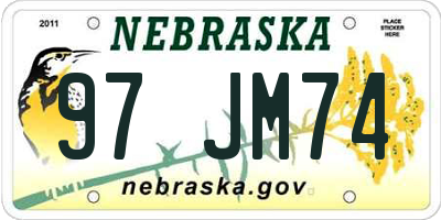NE license plate 97JM74