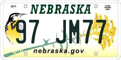 NE license plate 97JM77