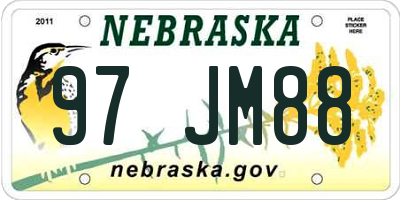 NE license plate 97JM88