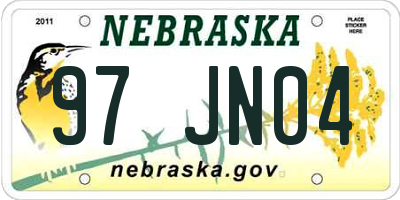 NE license plate 97JN04