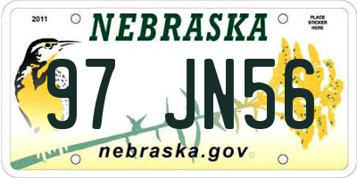 NE license plate 97JN56
