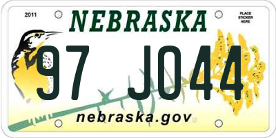 NE license plate 97JO44