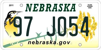 NE license plate 97JO54