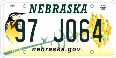 NE license plate 97JO64