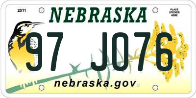 NE license plate 97JO76