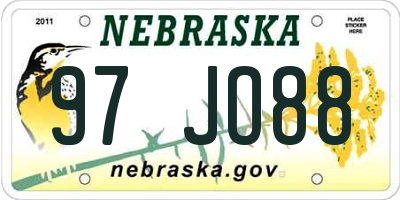 NE license plate 97JO88