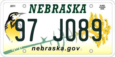 NE license plate 97JO89