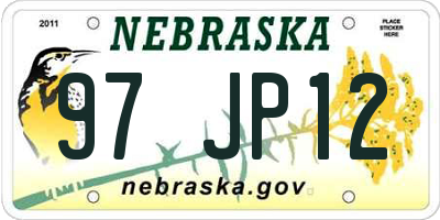 NE license plate 97JP12