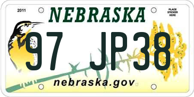 NE license plate 97JP38
