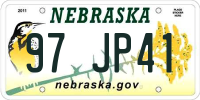 NE license plate 97JP41
