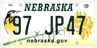 NE license plate 97JP47