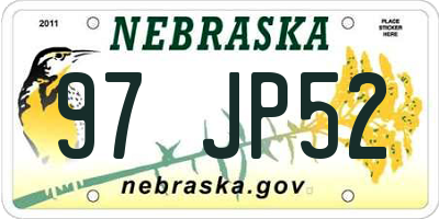 NE license plate 97JP52