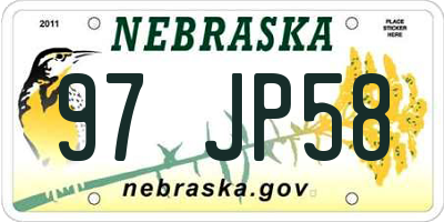NE license plate 97JP58
