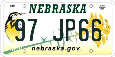 NE license plate 97JP66