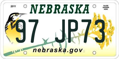 NE license plate 97JP73