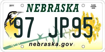 NE license plate 97JP95