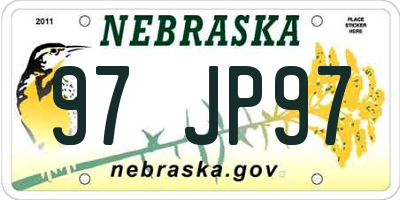 NE license plate 97JP97