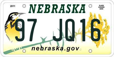 NE license plate 97JQ16