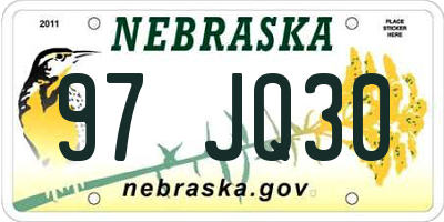 NE license plate 97JQ30