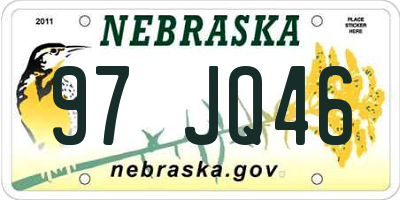 NE license plate 97JQ46