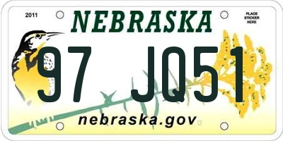 NE license plate 97JQ51