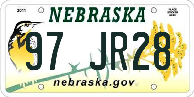 NE license plate 97JR28