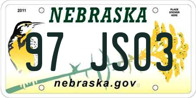 NE license plate 97JS03